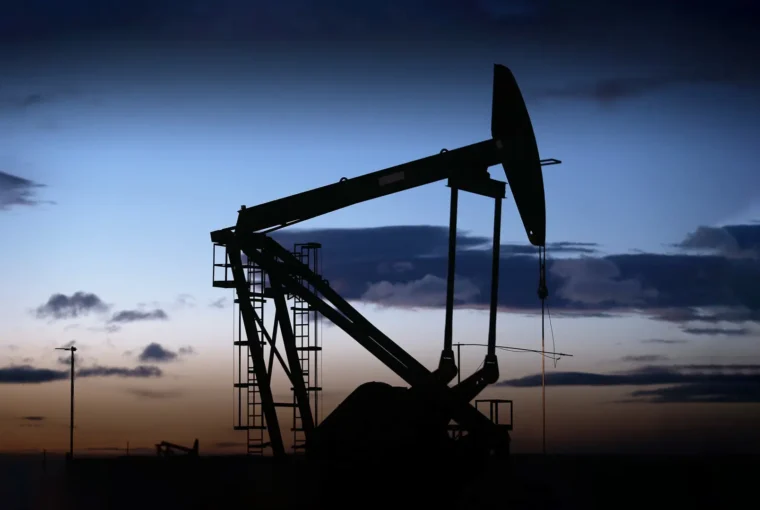 Cigüeña de bombeo en yacimiento de petróleo convencional en la Patagonia.